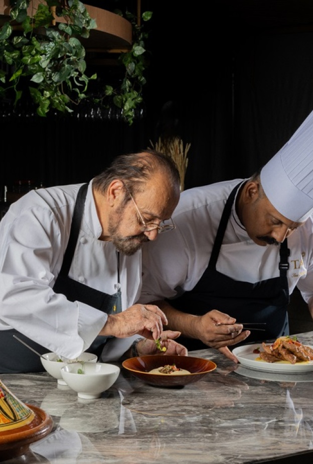 لا تفوتوا فرصة استكشاف التعاون المتميّز بين الفائز بنجمة ميشلان الشيف غريج معلوف والشيف التنفيذي سونو كويثارا في دبي