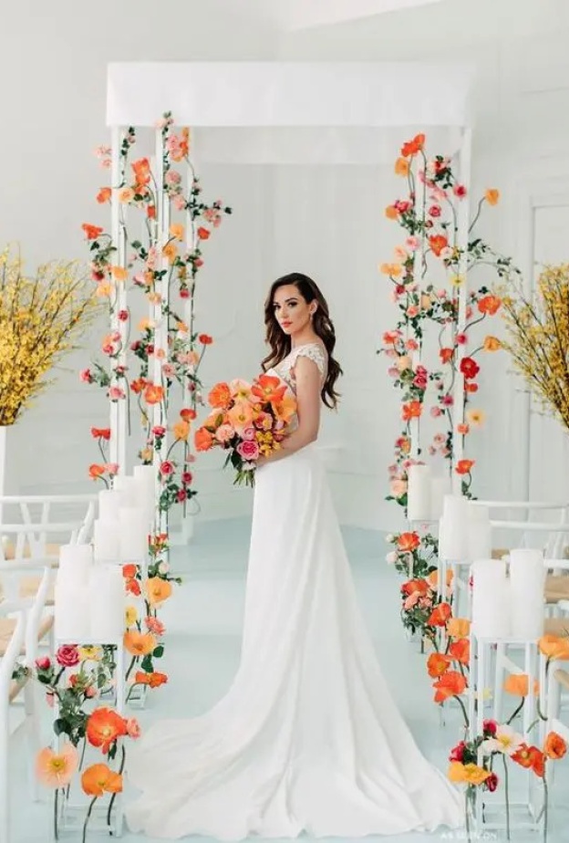 هل ترغبين في إعداد ديكور مبهر لممر العروس في زفافك يتضمن عناصر مختلفة