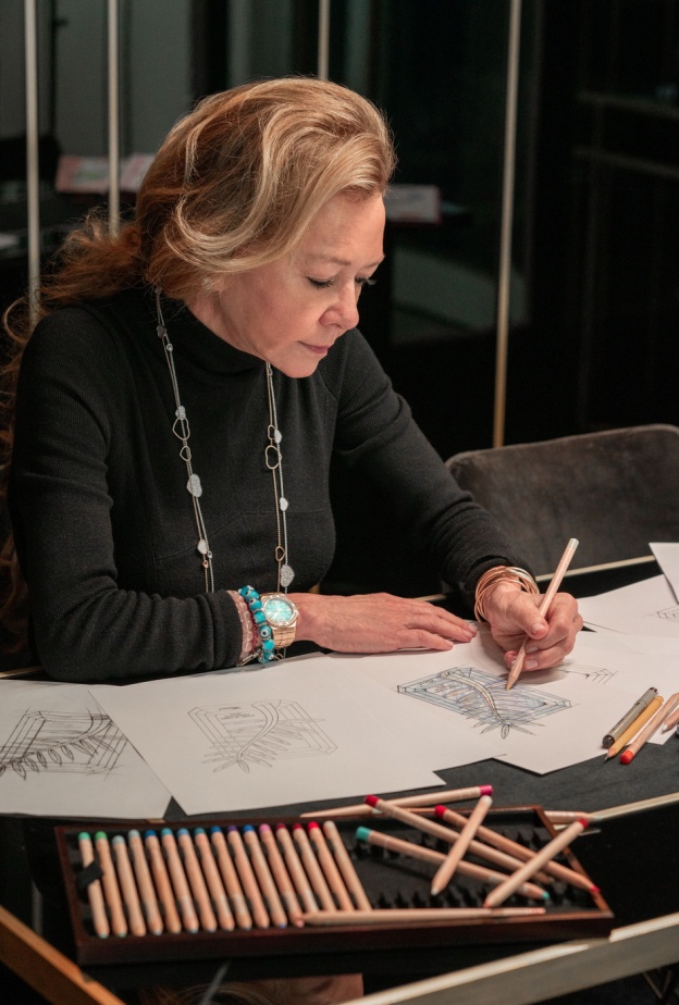 Caroline Scheufele drawing the Palme d'or