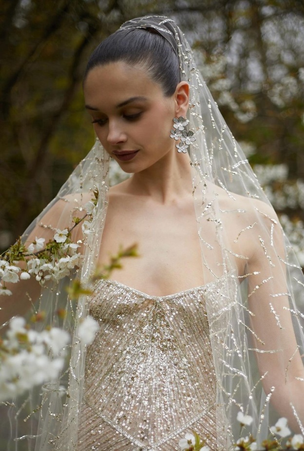 صيحات طرحة عروس 2024 ... طغيانالطابع الرومانسي والتصاميم الطويلة المطرزة