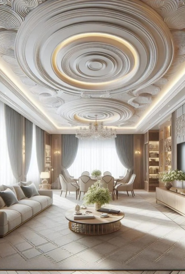 أفكار فريدة لتصميم ديكور سقف عصري مبهر