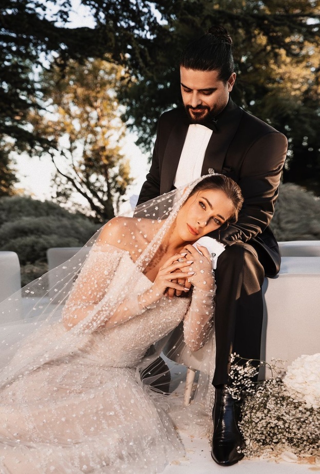 النجمان ناصيف زيتون ودانييلا رحمة في حفل زفافهما