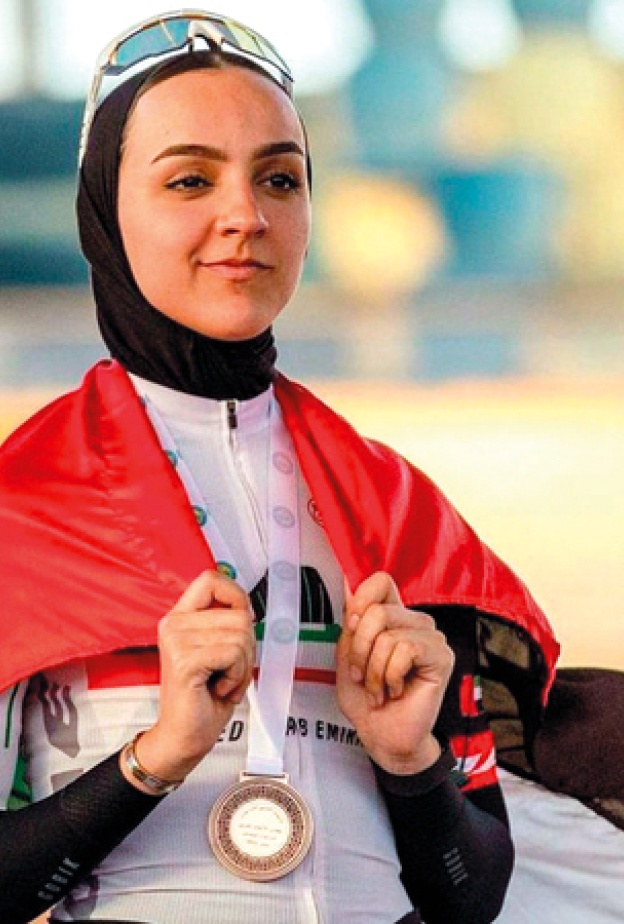 صفية الصايغ لاعبة المنتخب الوطني الإماراتي المشاركة في الدورة الحالية للأولمبياد في باريس 