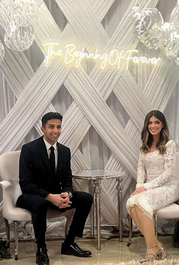 صورة من احتفال هشام جمال وليلى زاهر بارتباطهما