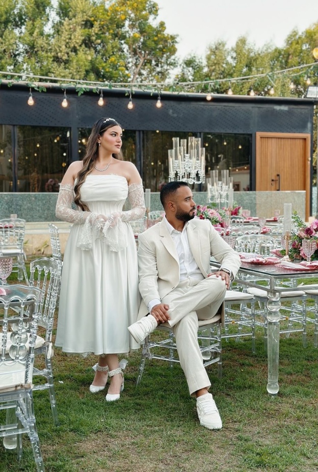 بسمله ابنه محمد فؤاد في حفل خطوبتها