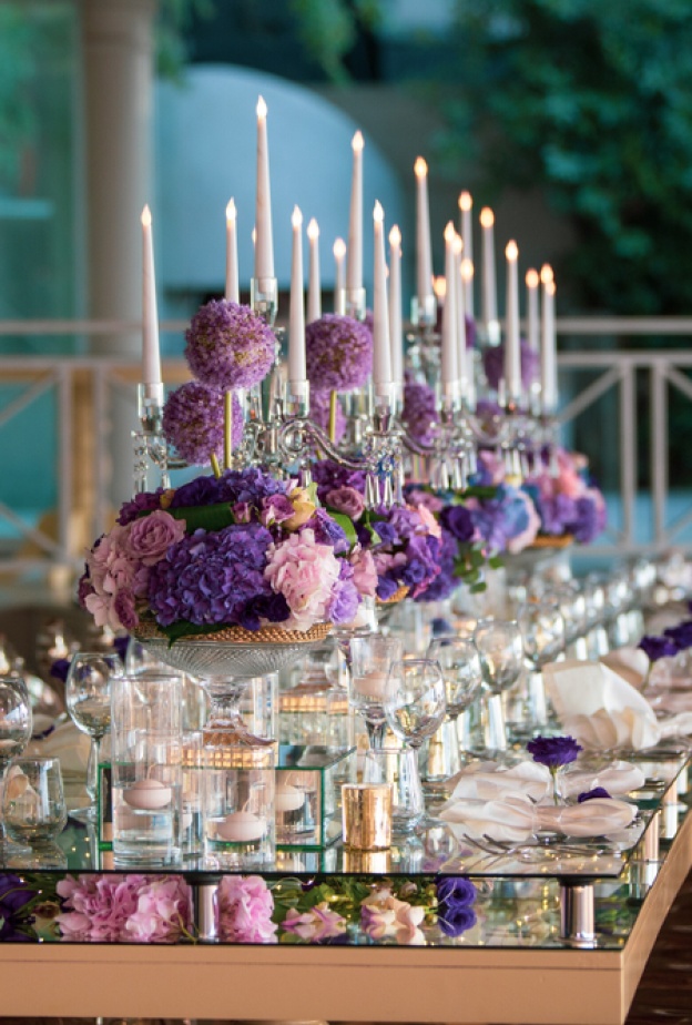 تصاميم مميّزة لزينة شموع متلألئة في حفل الزفاف