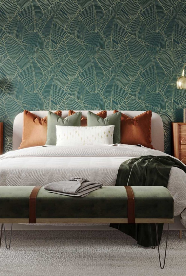 الجدار الخلفي للسرير، هو الحائط الأبرز في المساحة الشخصية