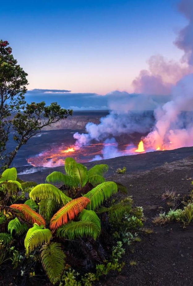 حديقة هاواي الوطنية للبراكين في جزيرة هاواي
