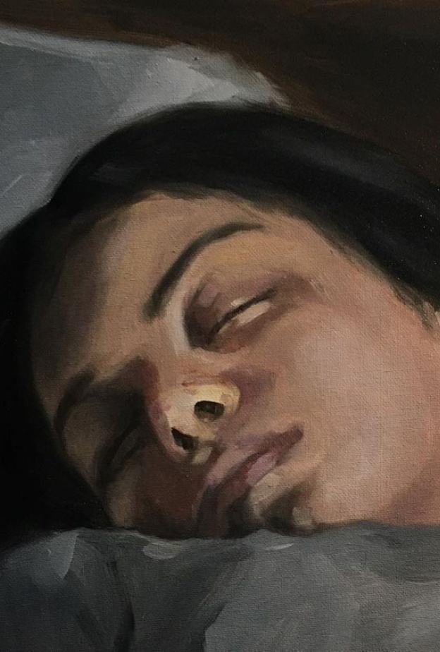 عمل للفنانة زاهية الردادي في معرض تبصيص في مركز المدينة للفنون