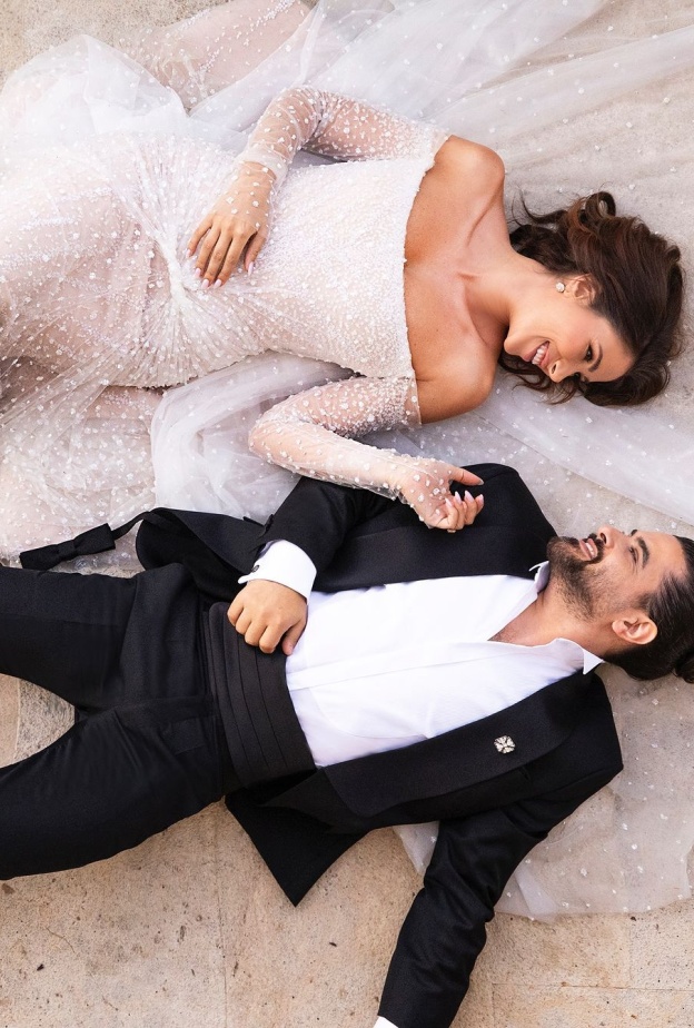 ناصيف زيتون ودانييلا رحمة في حفل زفافهما