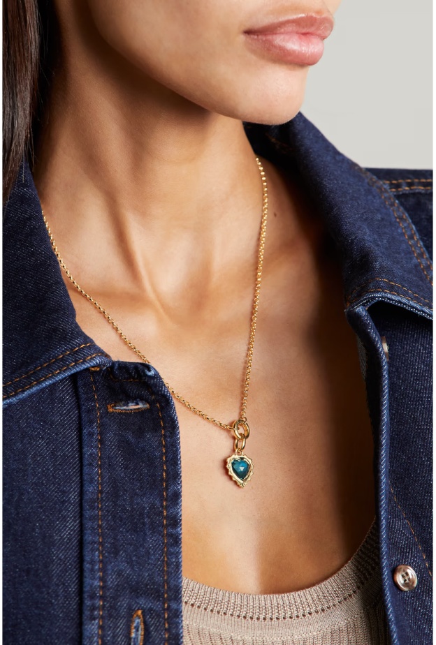 قلادة Gemstone Heart من فاوندري   Foundrae