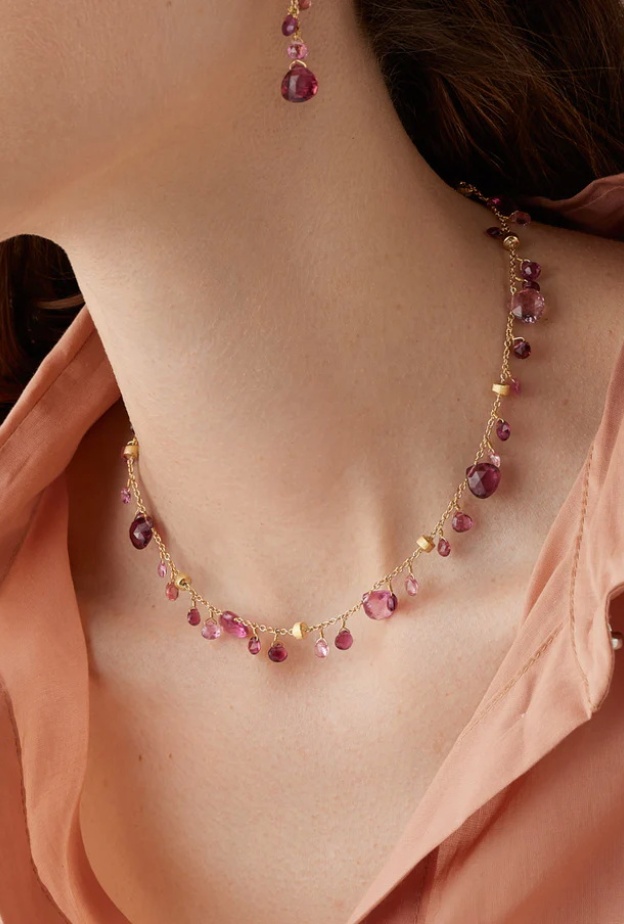 PARADISE 18K Yellow Gold Single-Strand Pink Tourmalines Necklace