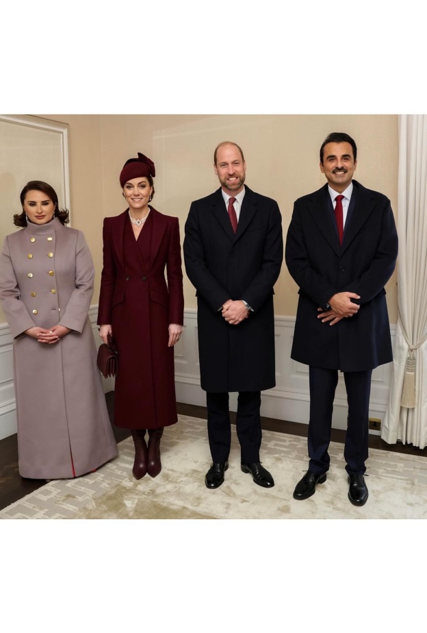 أمراء ويلز يستقبلون أمير قطر والشيخة جواهر
