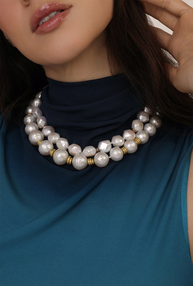 SYLVA & CIE South Sea Pearl Beaded Necklace