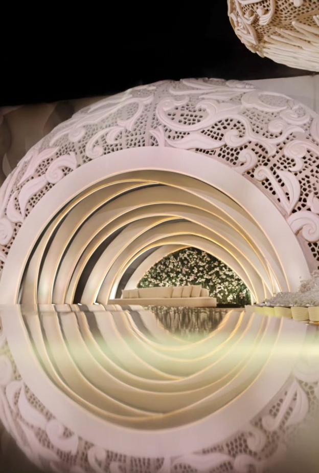 كوشات عروس مزينة بأشكال هندسية ملفتة