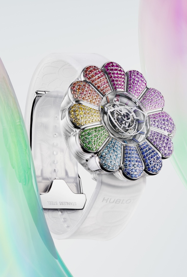 هوبلو تقدّم ساعة MP-15 Takashi Murakami Tourbillon Sapphire Rainbow.