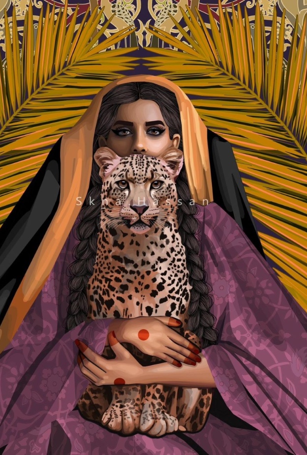 الفنانة السعودية سكنة حسن تحتفي باليوم العالمي للنمر العربي