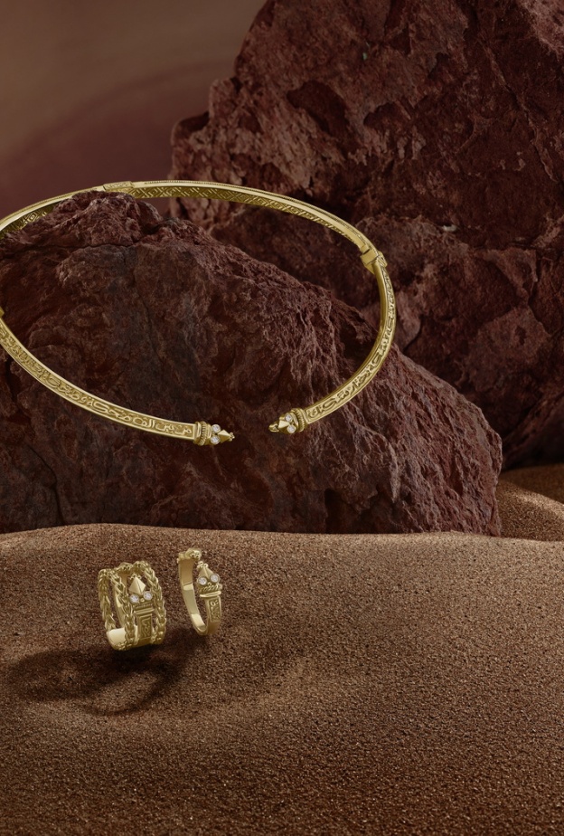 Tribal Calligraphy Choker - Stackable Calligraphy Ring - Roman Chain Ring