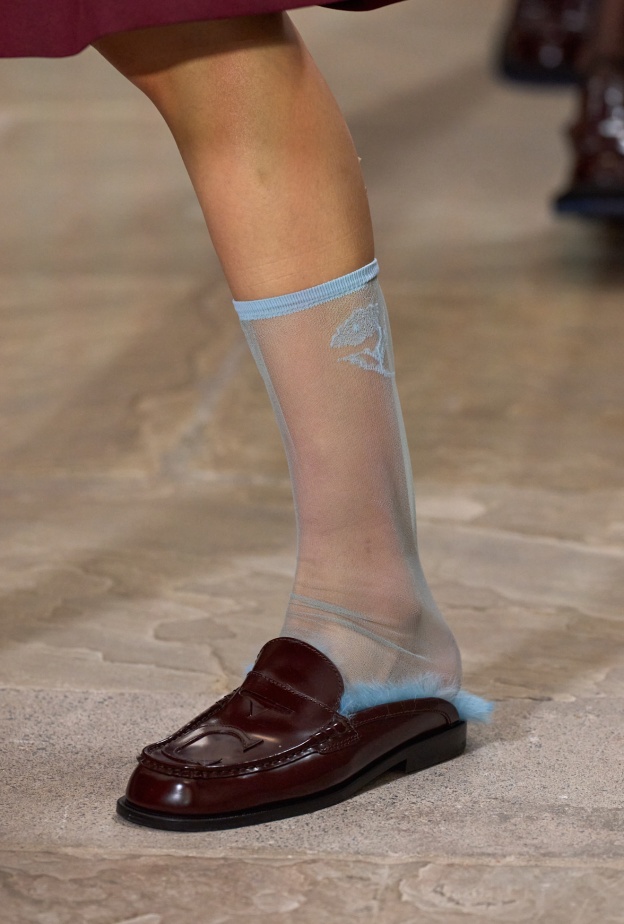 Kent Curwen حذاء من الجلد والفرو من