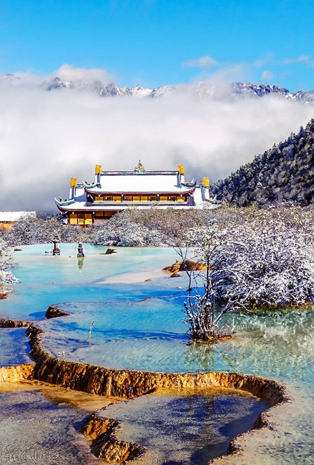 هوانغ لونغ Huanglong، سيتشوان، الصين