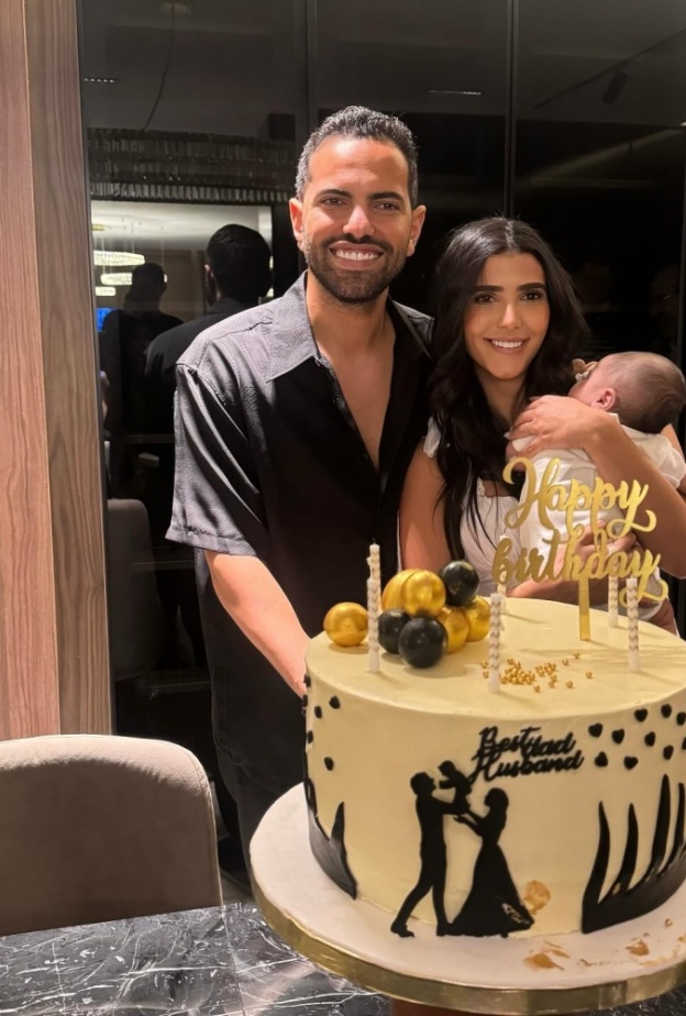 ريم سامي وزوجها وابنها