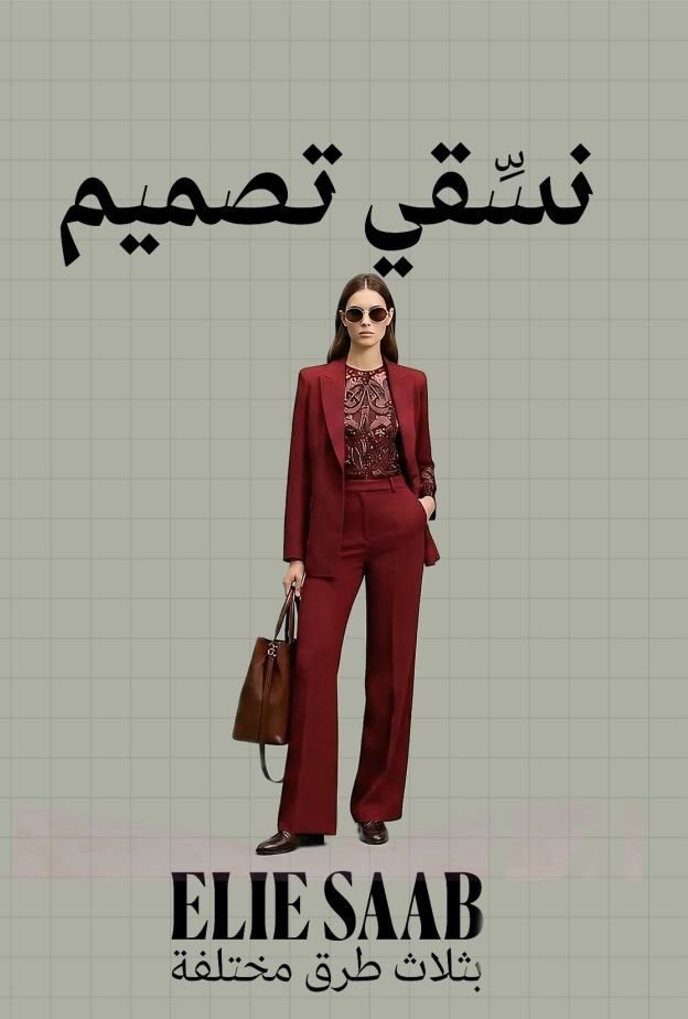 الجمبسوت البرغندي من "إيلي صعب" خيار  Hia Styles بثلاثة تنسيقات مختلفة