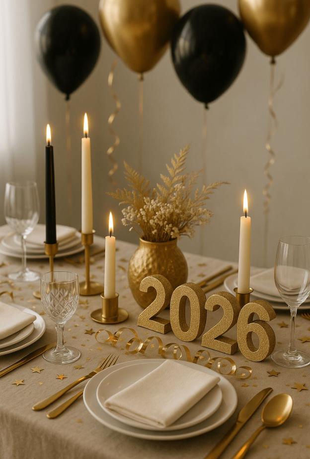 تنسيق طاولة عزيمة رأس السنة يجب أن يجمع بين الذوق الرفيع والوظيفة العملية