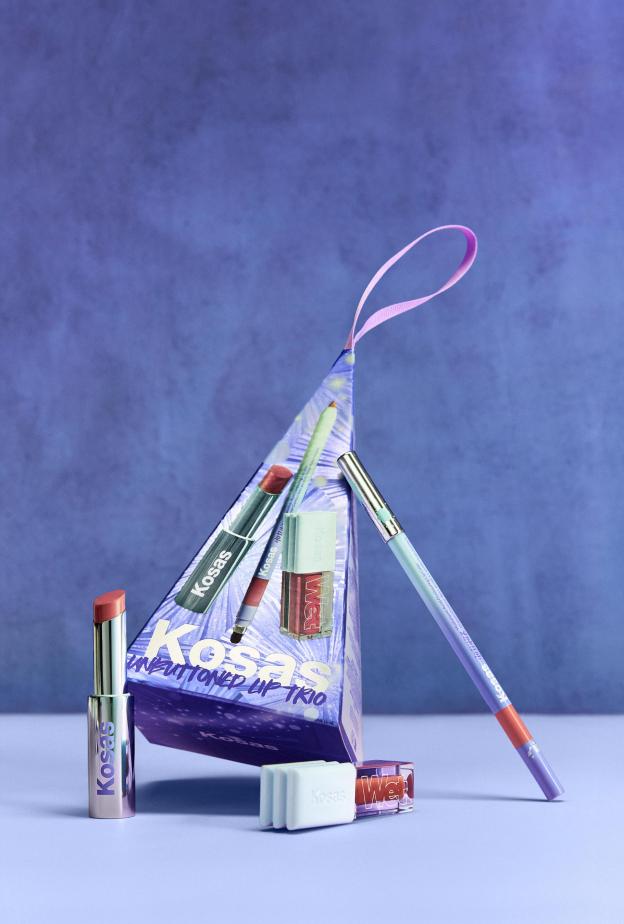 مجموعة الهدايا الجديدة Unbuttoned Trio من علامة التجميل Kosas
