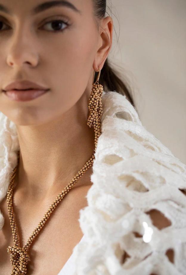 أقراط Knot Pyrite من دار BRUNELLO CUCINELLI