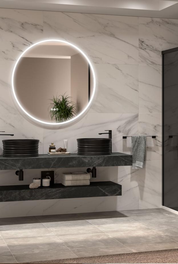 الدرجات المشتقة من الأسود من أجمل النغمات التي يمكن اختيارها لأسطح عمل الحمام