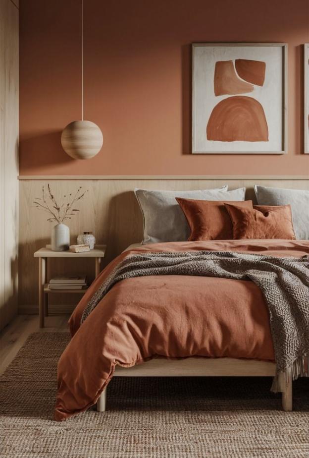 بدلا من الأبيض والرمادي، ينصح الخبراء باختيار لون التيراكوتا الأكثر جراءة وحيوية