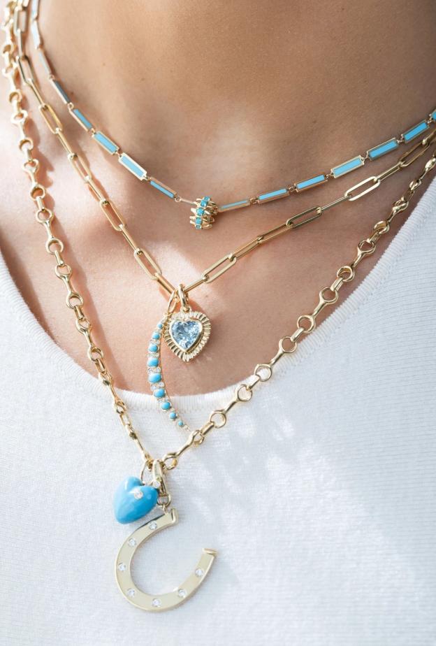 Large Gold and Diamond Horseshoe Clip Charm   حلية حدوة الحصان الكبيرة القابلة للتعليق من Ali Weiss Jewelry