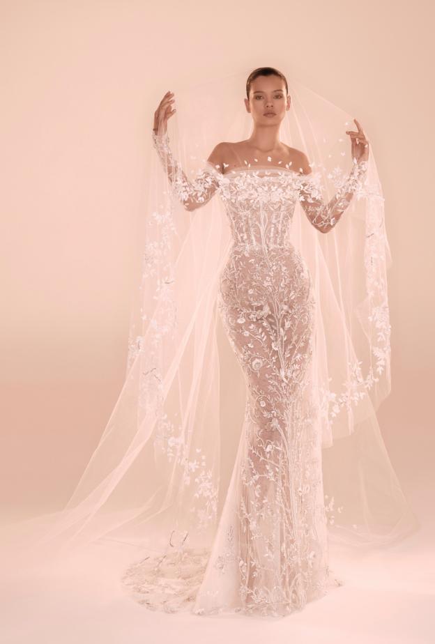 فستان زفاف بالأبيض الثلجي في عروض زهير مراد