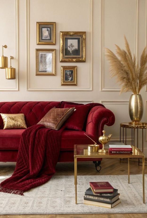 اللون الأحمر يمنح أي غرفة لمسة من الرفاهية والتميز