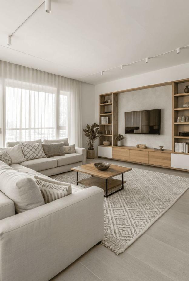 غرفة معيشة أنيقة التصميم