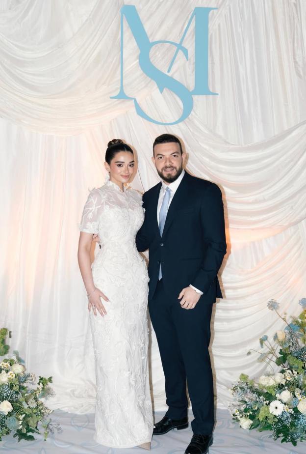 ملك أحمد زاهر وشريف عمرو الليثي في حفل خطوبتهما