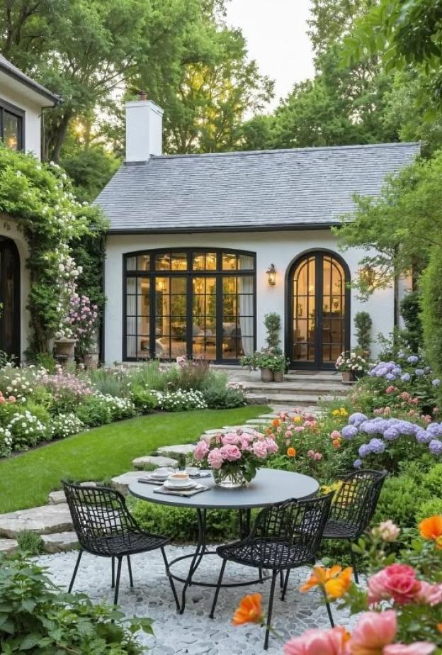 أثاث خارجي بطابع فينتدج بتفاصيل زخرفية شبكية