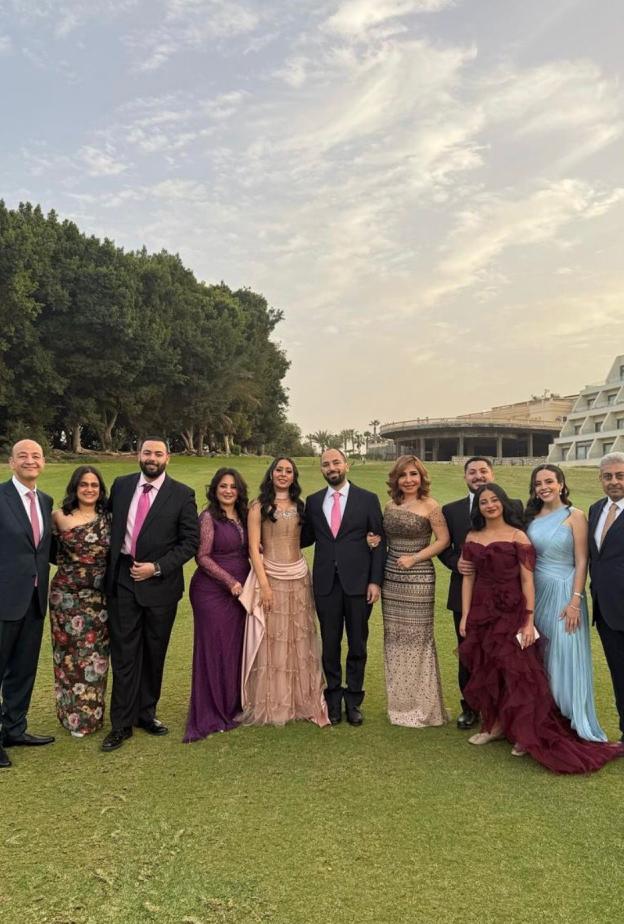 عمرو أديب ولميس الحديدي في خطوبة ابنهما نور