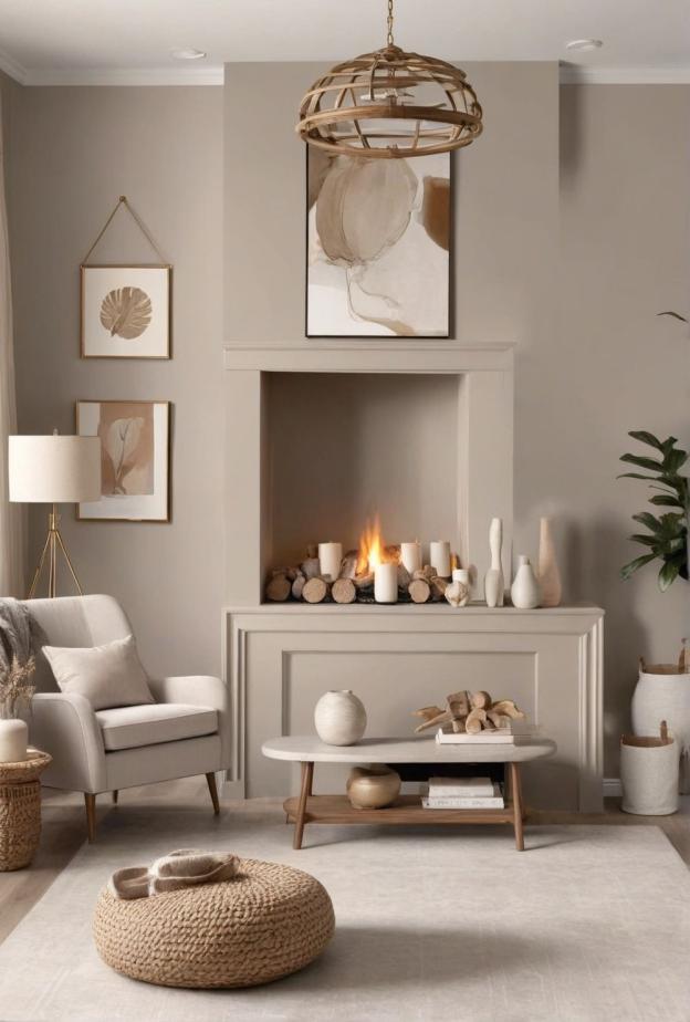 جدران غرفة معيشة بلون الجريج