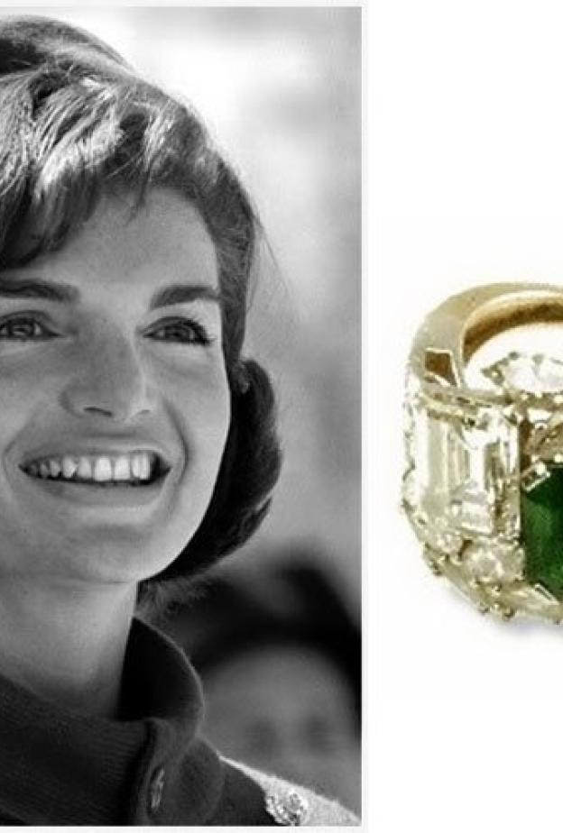 خاتم خطوبة جاكلين كينيدي المرصع بالزمرد