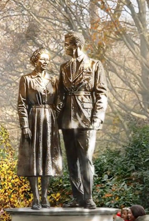 تماثيل برونزية تخلد إرث إليزابيث الثانية وفيليب