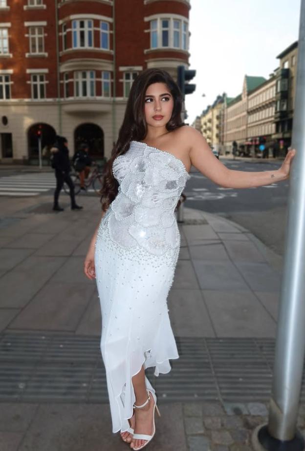 مايان السيد ببريق الفستان الترتر في مالمو