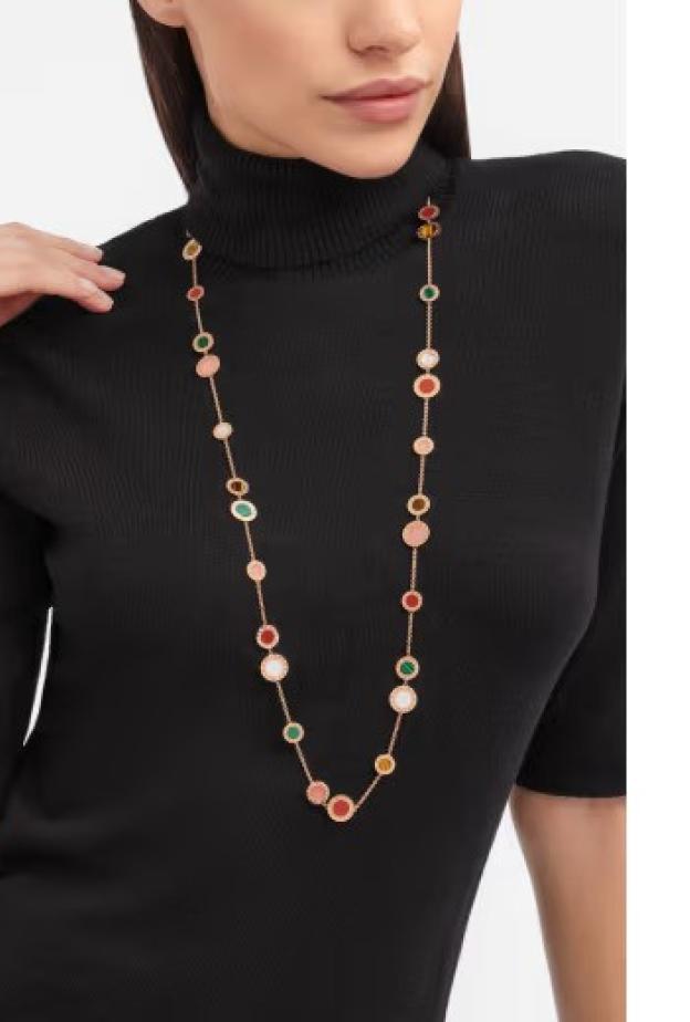 عقد مرصع بحجر عين النمر من Bvlgari