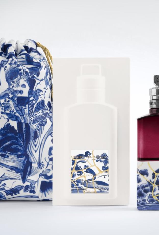 Dries Van Noten تكشف عن إصدار مذهّب من زجاجات عطور SOIE MALAQUAIS