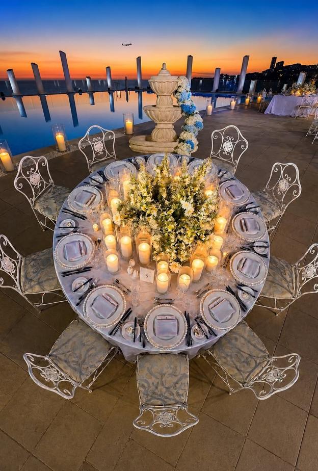 ديكور طاولة مستديرة مع كراسي بالطابع الفينتاج- الصورة من Protea Events@