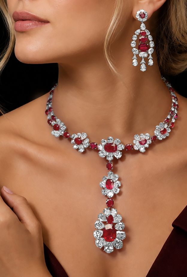 MOUSSAIEFF ruby & diamond set