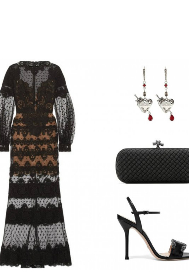 اطلالة مميزة للعيد في فستان من الدانتيل من ايلي صعب