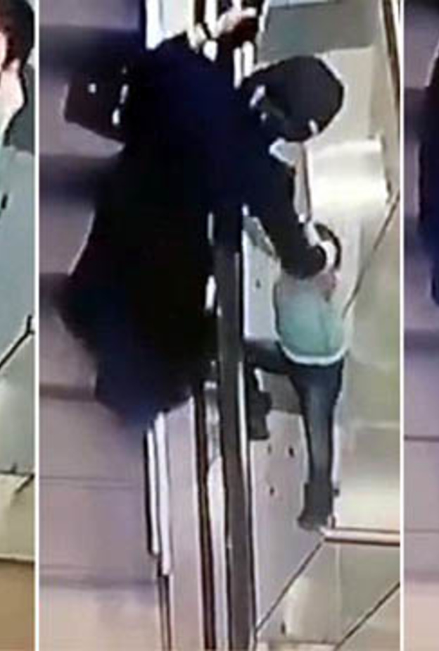 بالفيديو.. سقوط طفلة من الطابق الثالث في مركز تجاري