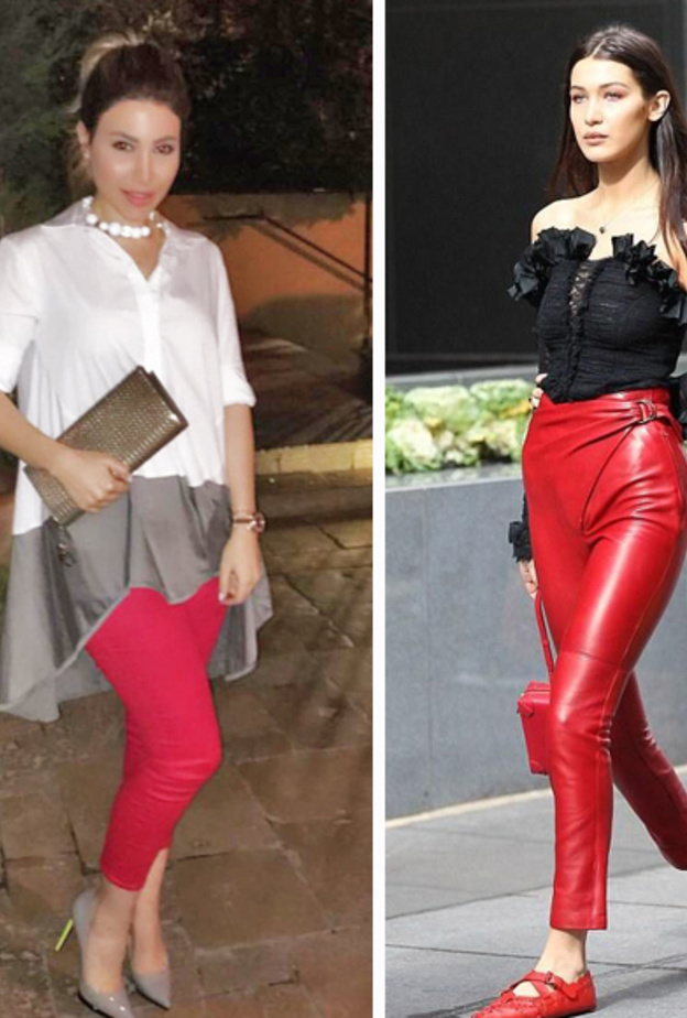 مايا دياب تنسّق موضة البنطلون الاحمر مع الجاكيت الرسمية