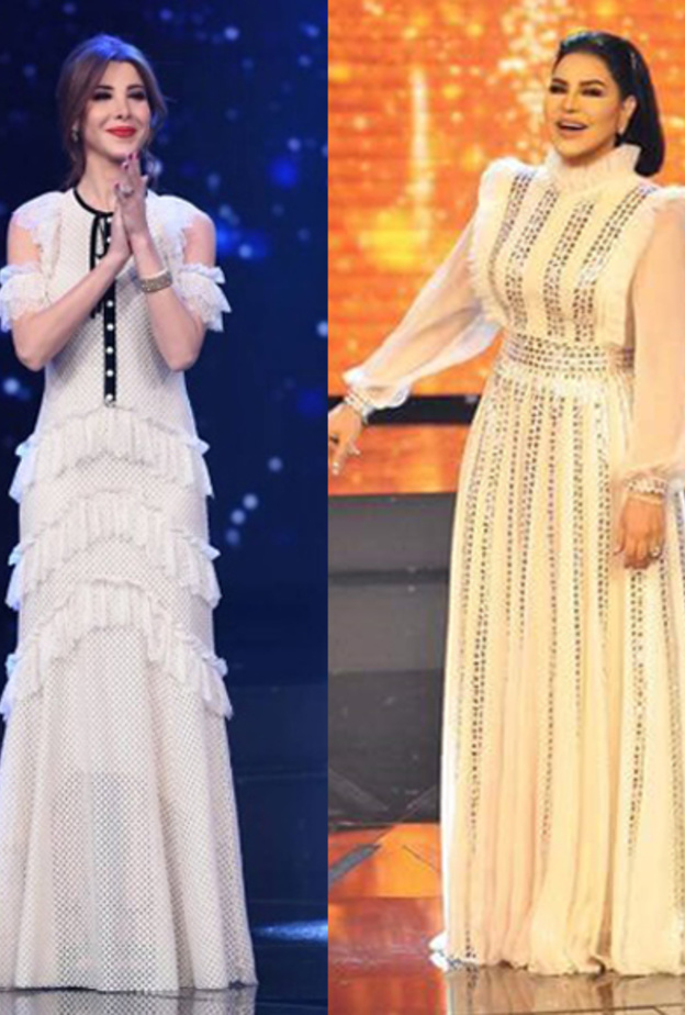 أحلام لا تتخلى عن أقمشة الكشكش مع ألوان الفضي